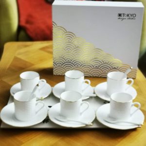 Coffret tasses Espresso Nippon White Gold 4 pièces - Tokyo Design chez Tilvist Mulhouse