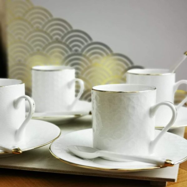 Coffret tasses Espresso Nippon White Gold 4 pièces - Tokyo Design chez Tilvist Mulhouse