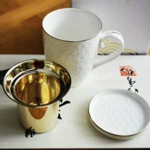Tisanière Nippon White gold 3 pièces 380ml - Tokyo Design chez Tilvist Mulhouse