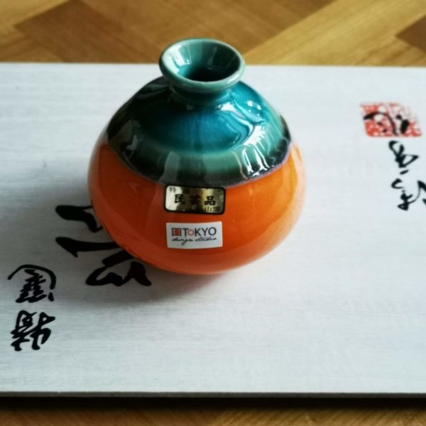 Vase Fait Main Vert/Orange - Japon - Tokyo Design chez Tilvist Mulhouse