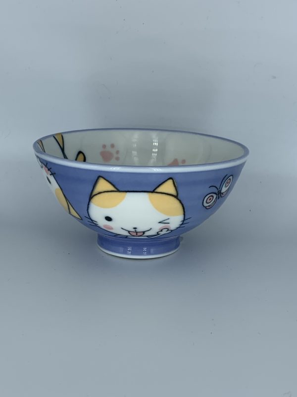 Bol Kawaï japonais chat porte bonheur bleu 200ml