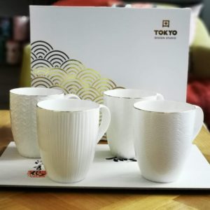 Coffret 4 mugs Nippon White Gold - Tokyo Design