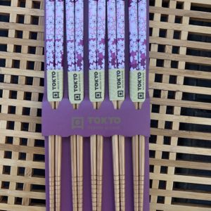 Coffret 5 paires de baguettes sakura rose