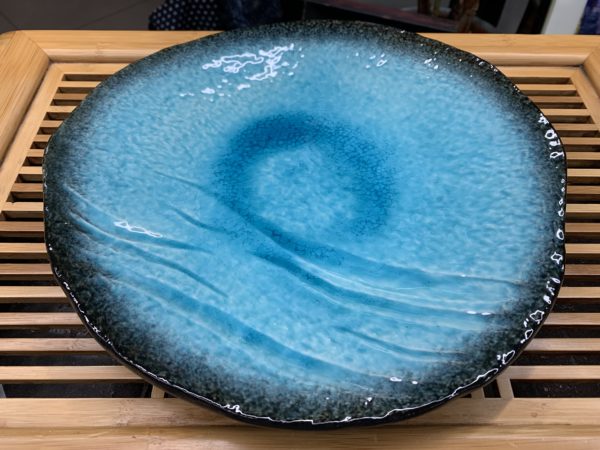 Assiette Awase turquoise céramique 28 cm plate - Japon