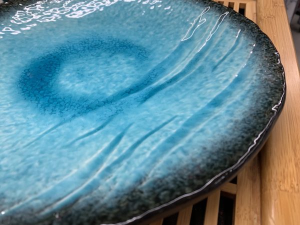 Assiette Awase turquoise céramique 28 cm plate - Japon