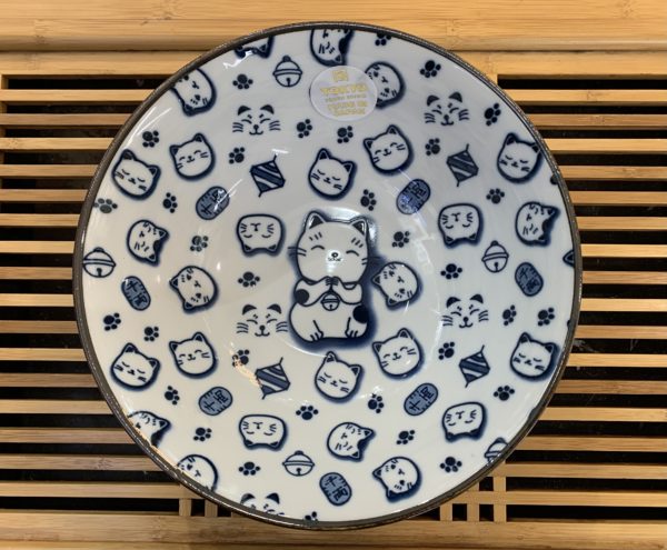 Bol à ramen kawaii lucky cat bleu 1000 ml - Tokyo Design Studio – Japon