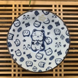 Bol lucky cat kawai bleu 500ml - Porcelaine - Tokyo design - Japon
