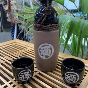Coffret 3 pièces traditionnel pour saké - Céramique - Fabrication japonaise