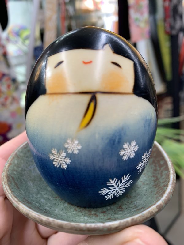 Kokeshi Yukinosei bleu neige Japon