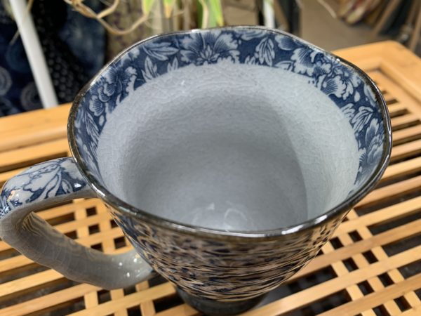 Mug bleu fleurs 400ml Tokyo Design Japon - Grès