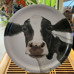 Plateau rond Rosa la vache 36x2 cm en bois de Suède de Charlotte Nicolin