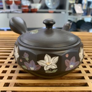 Théière kyusu fleurs 270ml grès - Fabrication au Japon