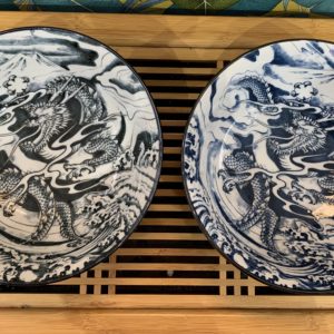 Bol à ramen dragon gravé en céramique du Japon