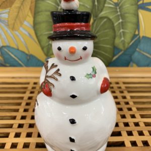 Bonhomme de neige en porcelaine tournant et musical