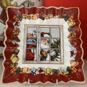 Coupe carré Père Noël Villeroy & Boch - 24x24x3,5 cm - Porcelaine prémium