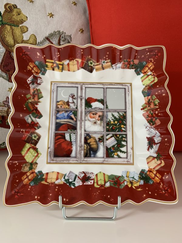 Coupe carré Père Noël Villeroy & Boch - 24x24x3,5 cm - Porcelaine prémium