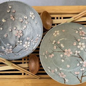 Coffret ramen sakura printemps-automne avec baguettes et cuillères Japon