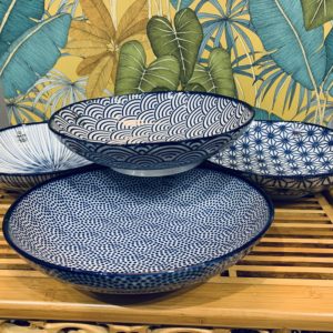 Assiette creuse Nippon bleu - Porcelaine japonaise - Tokyo design
