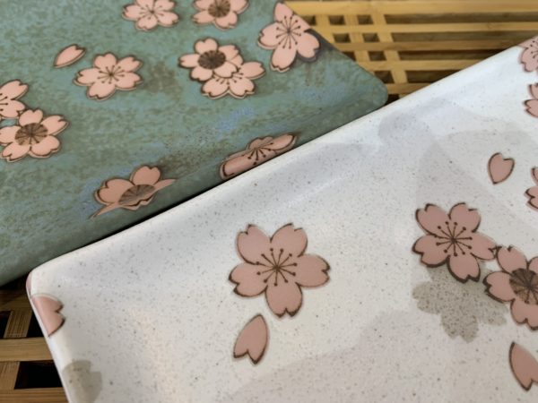 Plat sakura 22,5 x 12,5 cm - Céramique - fabriqué au Japon