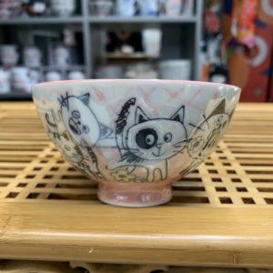 Bol à riz kawaï rose chat neko 300ml Japon