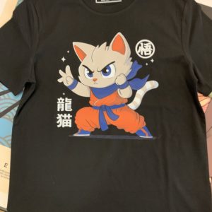 Tee-shirt Dragon Ball Chat 100 coton Bio noir