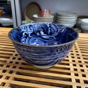 Bol à riz grue bleu 350 ml porcelaine japonaise