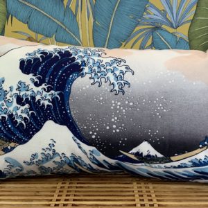Coussin Hokusai 50x30 cm 100 coton velours