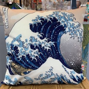 Coussin Hokusai 50x50 cm 100% coton velours impression numérique haute qualité