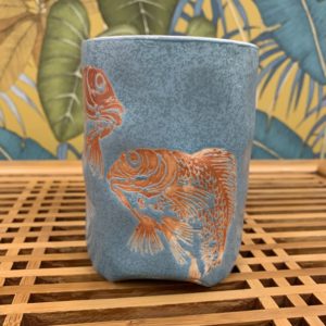 Tasse duo koï sur pieds - céramique japonaise - 300ml
