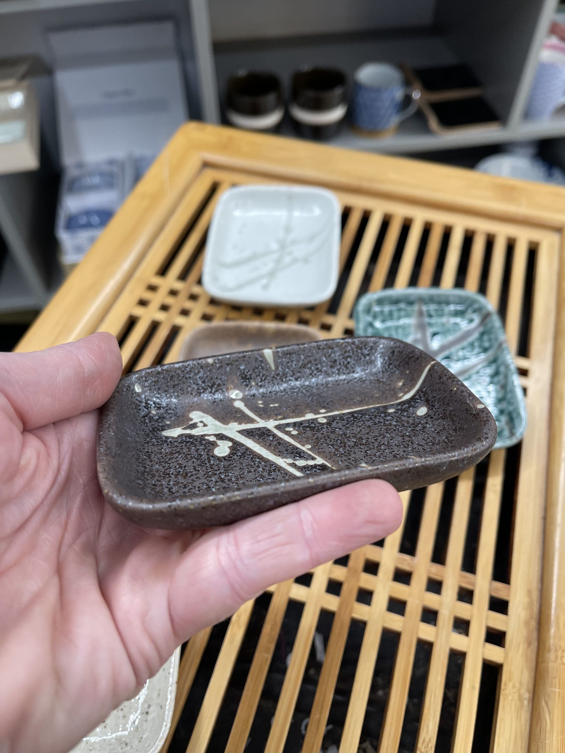 Coffret de 5 coupelles rectangulaires - porcelaine - Fabrication artisanale Japon