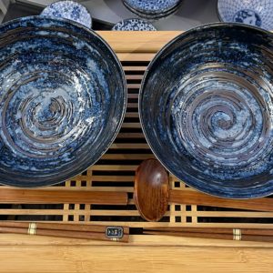 Coffret pour ramen avec 2 bols, 2 paires de baguettes et 2 cuillères - Fabrication au Japon