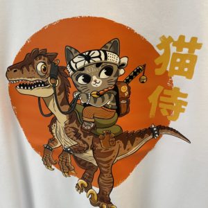 Tee-shirt Velociraptor Chat 100 % coton Bio