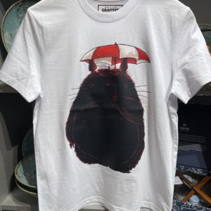 Tee-shirt Totoro ombre avec parapluie - Coton blanc 100 % bio
