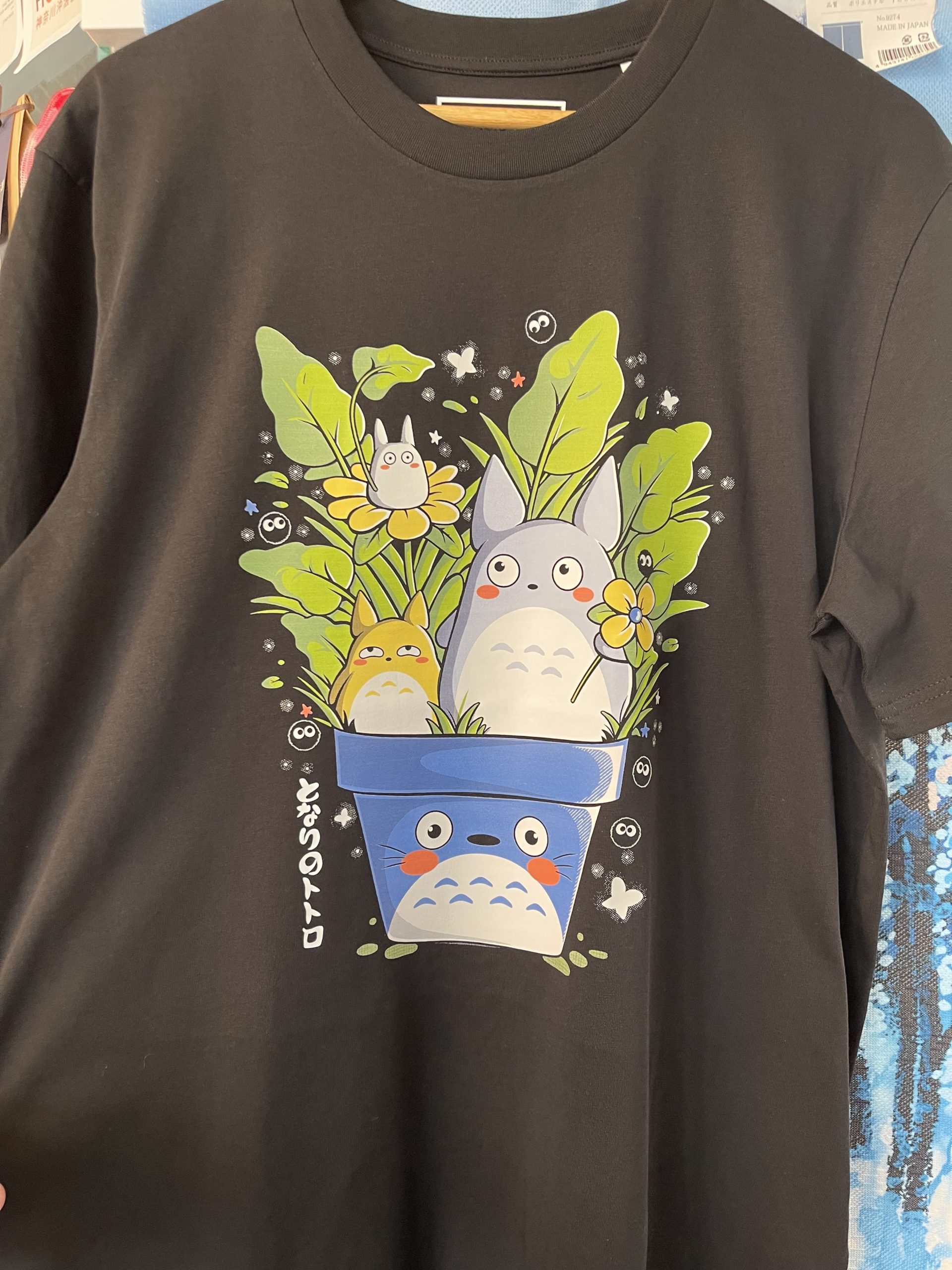 Teeshirt Totoro pot 100% coton Bio Noir