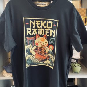 Teeshirt neko ramen - 100 coton Bio - Noir